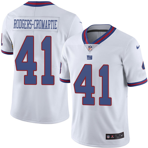 Men's Elite Dominique Rodgers-Cromartie Nike Jersey White - #41 Rush NFL New York Giants